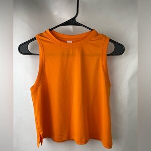 Lululemon Womens Orange Sleeveless Cropped Tank Top Vent Size 4